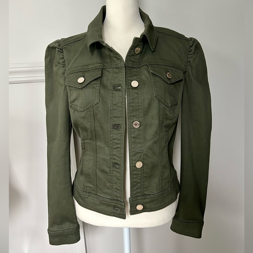 NWT WHBM Green Denim Jacket xs